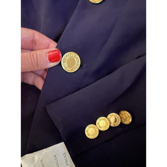 Ralph Lauren Black Label Navy Blue Blazer Equestrian Wool Blend Gold Buttons 6 - Picture 2 of 4